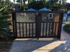 Double Aluminum Gate Frame with Removable Post. Panic Hardware on Left (Guest Access) / D&D LokkLatch on Right (Maintenance Access)