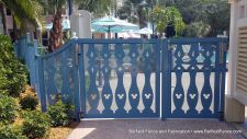 Aluminum Gate Frame - 3" x 3/16" Sq. Tube. Perforated Aluminum - 1/4" Hole x 1/8" Sheet. Panic Hardware - Von Duprin 99LX374LXPOOL