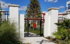 Pedestrian Gate with 3" Round Cap and Plaque