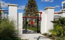 Pedestrian Gate with 3" Round Cap and Plaque